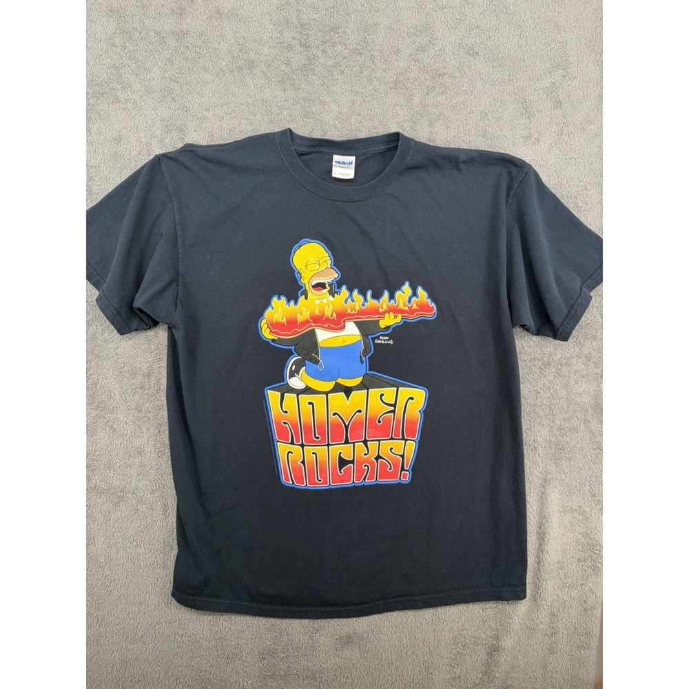 Vintage Y2k The Simpsons "Homer Rocks" Graphic Shirt Mens XL
